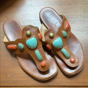 Hermes Jeweled Leather Sandals
